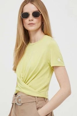 Zdjęcie produktu Calvin Klein Jeans t-shirt damski kolor żółty
