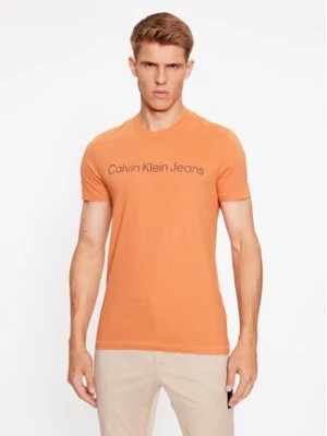 Zdjęcie produktu Calvin Klein Jeans T-Shirt J30J322344 Pomarańczowy Slim Fit