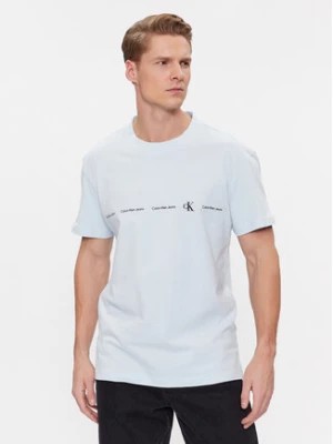 Zdjęcie produktu Calvin Klein Jeans T-Shirt Logo Repeat J30J324668 Błękitny Regular Fit