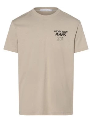 Zdjęcie produktu Calvin Klein Jeans T-shirt męski Mężczyźni Bawełna beżowy nadruk,