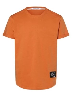 Zdjęcie produktu Calvin Klein Jeans T-shirt męski Mężczyźni Bawełna pomarańczowy jednolity,