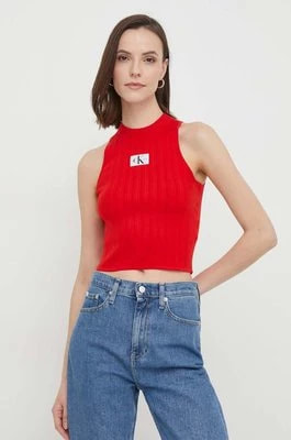 Zdjęcie produktu Calvin Klein Jeans top damski kolor czerwony