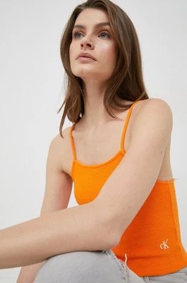 Zdjęcie produktu Calvin Klein Jeans top damski kolor pomarańczowy