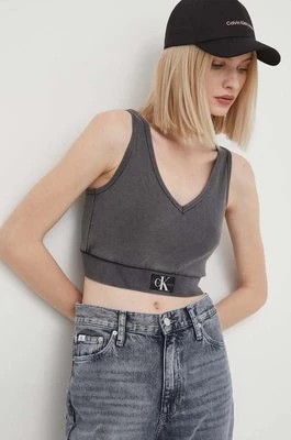 Zdjęcie produktu Calvin Klein Jeans top damski kolor szary