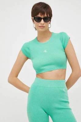 Zdjęcie produktu Calvin Klein Jeans top damski kolor zielony