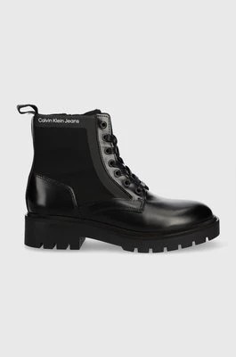 Zdjęcie produktu Calvin Klein Jeans workery Military Boot YW0YW00673.BDS damskie kolor czarny na płaskim obcasie