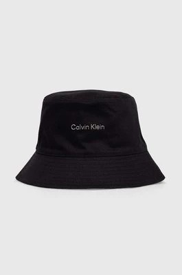 Zdjęcie produktu Calvin Klein kapelusz dwustronny bawełniany kolor czarny bawełniany