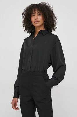 Zdjęcie produktu Calvin Klein koszula damska kolor czarny relaxed z kołnierzykiem klasycznym