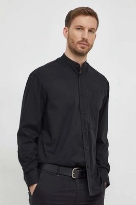 Zdjęcie produktu Calvin Klein koszula męska kolor czarny relaxed ze stójką
