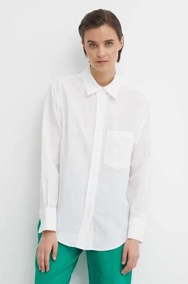 Zdjęcie produktu Calvin Klein koszula z domieszką lnu kolor biały relaxed z kołnierzykiem klasycznym K20K206694