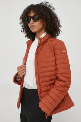 Zdjęcie produktu Calvin Klein kurtka puchowa damska kolor brązowy przejściowa
