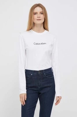 Zdjęcie produktu Calvin Klein longsleeve bawełniany kolor biały