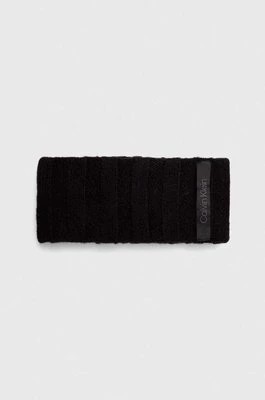 Zdjęcie produktu Calvin Klein opaska z domieszką wełny kolor czarny