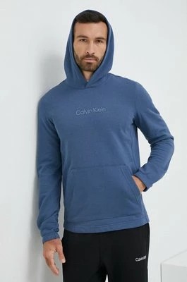 Zdjęcie produktu Calvin Klein Performance bluza dresowa Essentials kolor niebieski z kapturem gładka