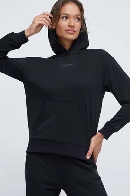 Zdjęcie produktu Calvin Klein Performance bluza dresowa kolor czarny z kapturem z nadrukiem