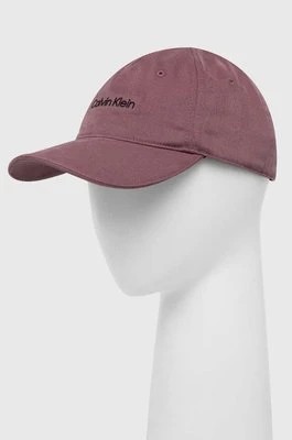 Zdjęcie produktu Calvin Klein Performance czapka z daszkiem CK Athletic kolor fioletowy z nadrukiem