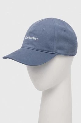 Zdjęcie produktu Calvin Klein Performance czapka z daszkiem CK Athletic kolor niebieski z nadrukiem