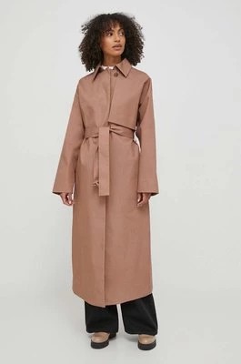 Zdjęcie produktu Calvin Klein płaszcz damski kolor brązowy przejściowy