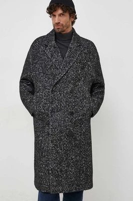 Zdjęcie produktu Calvin Klein płaszcz męski kolor czarny przejściowy dwurzędowy