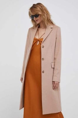 Zdjęcie produktu Calvin Klein płaszcz wełniany kolor różowy przejściowy