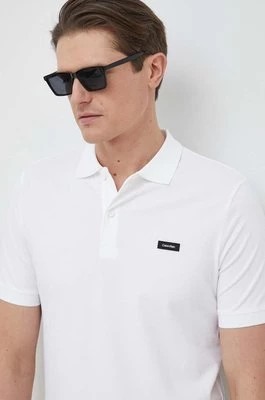 Zdjęcie produktu Calvin Klein polo męski kolor biały gładki