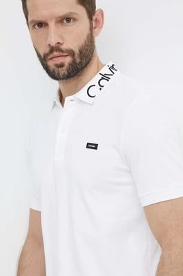 Zdjęcie produktu Calvin Klein polo męski kolor biały gładki K10K112467