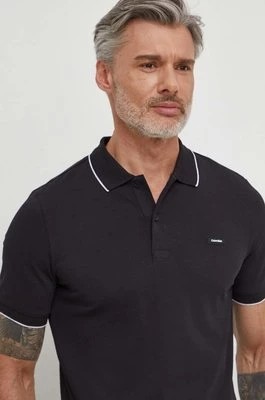 Zdjęcie produktu Calvin Klein polo męski kolor czarny gładki
