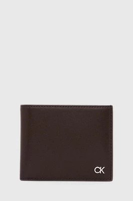 Zdjęcie produktu Calvin Klein portfel skórzany męski kolor brązowy
