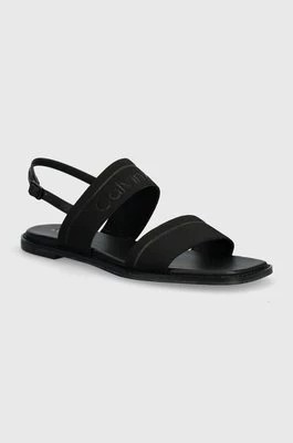 Zdjęcie produktu Calvin Klein sandały FLAT SANDAL HE damskie kolor czarny HW0HW01990