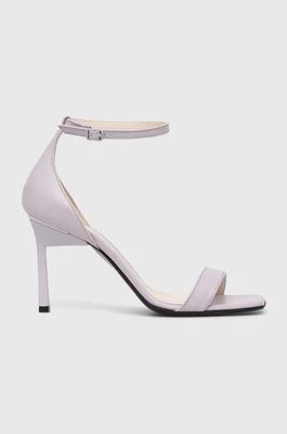 Zdjęcie produktu Calvin Klein sandały skórzane GEO STILETTO SANDAL kolor fioletowy HW0HW01610