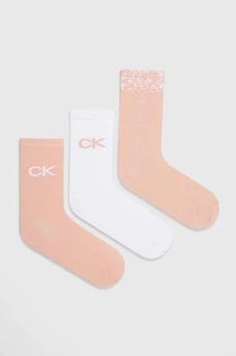 Zdjęcie produktu Calvin Klein skarpetki 3-pack damskie kolor różowy