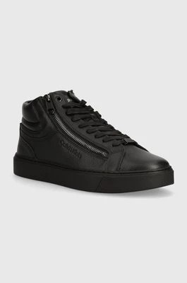 Zdjęcie produktu Calvin Klein sneakersy skórzane HIGH TOP LACE UP W/ZIP kolor czarny HM0HM01476