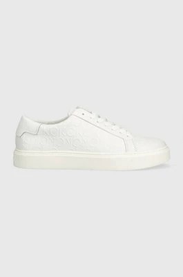 Zdjęcie produktu Calvin Klein sneakersy skórzane LOW TOP LACE UP MONO HF kolor biały HM0HM01068