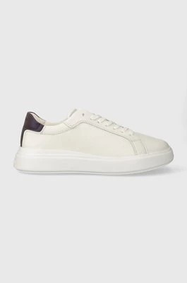 Zdjęcie produktu Calvin Klein sneakersy skórzane LOW TOP LACE UP PET kolor biały HM0HM01288