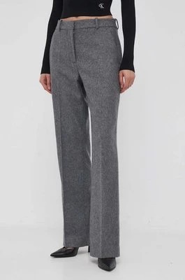 Zdjęcie produktu Calvin Klein spodnie damskie kolor szary proste high waist
