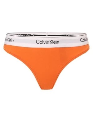 Zdjęcie produktu Calvin Klein Stringi Kobiety Bawełna pomarańczowy jednolity,