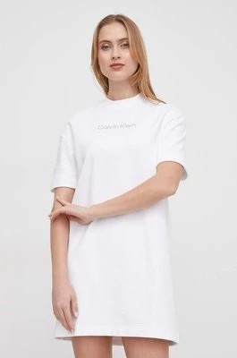 Zdjęcie produktu Calvin Klein sukienka bawełniana kolor biały mini prosta