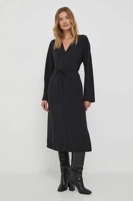 Zdjęcie produktu Calvin Klein sukienka kolor czarny midi oversize