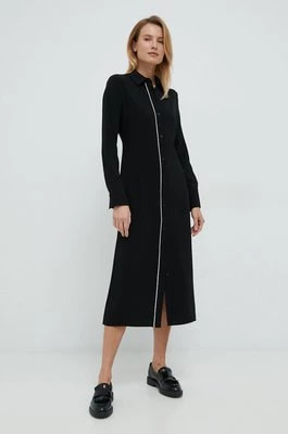 Zdjęcie produktu Calvin Klein sukienka kolor czarny midi prosta