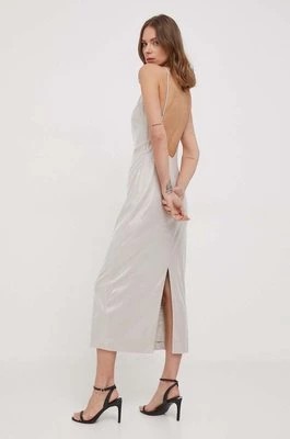 Zdjęcie produktu Calvin Klein sukienka kolor szary midi prosta