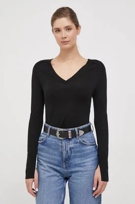 Zdjęcie produktu Calvin Klein sweter wełniany damski kolor czarny lekki