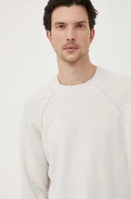 Zdjęcie produktu Calvin Klein sweter wełniany męski kolor beżowy lekki