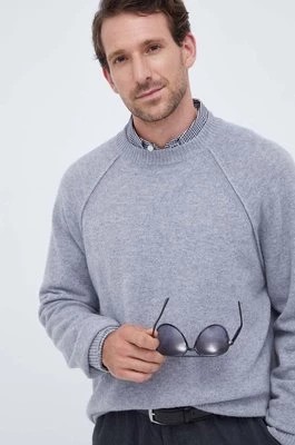 Zdjęcie produktu Calvin Klein sweter wełniany męski kolor szary lekki