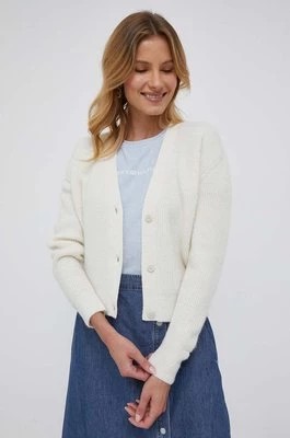 Zdjęcie produktu Calvin Klein sweter z domieszką wełny damski kolor beżowy ciepły