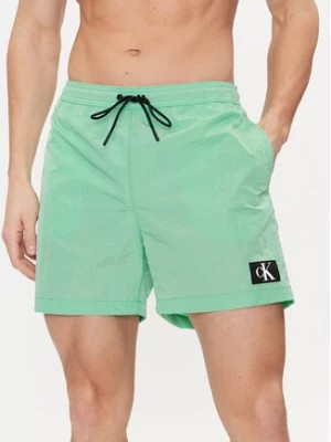 Zdjęcie produktu Calvin Klein Swimwear Szorty kąpielowe KM0KM00980 Zielony Regular Fit