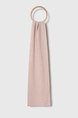 Zdjęcie produktu Calvin Klein szalik z domieszką wełny kolor beżowy wzorzysty