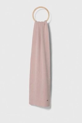 Zdjęcie produktu Calvin Klein szalik z domieszką wełny kolor różowy gładki