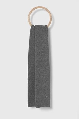 Zdjęcie produktu Calvin Klein szalik z domieszką wełny kolor szary gładki