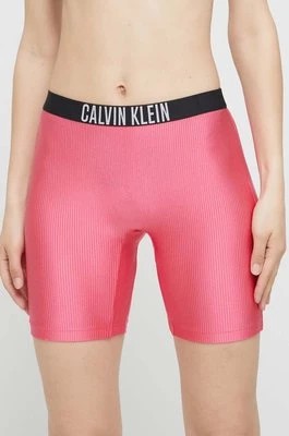 Zdjęcie produktu Calvin Klein szorty damskie kolor fioletowy gładkie medium waist