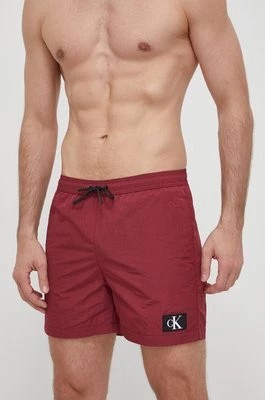 Zdjęcie produktu Calvin Klein szorty kąpielowe kolor bordowy
